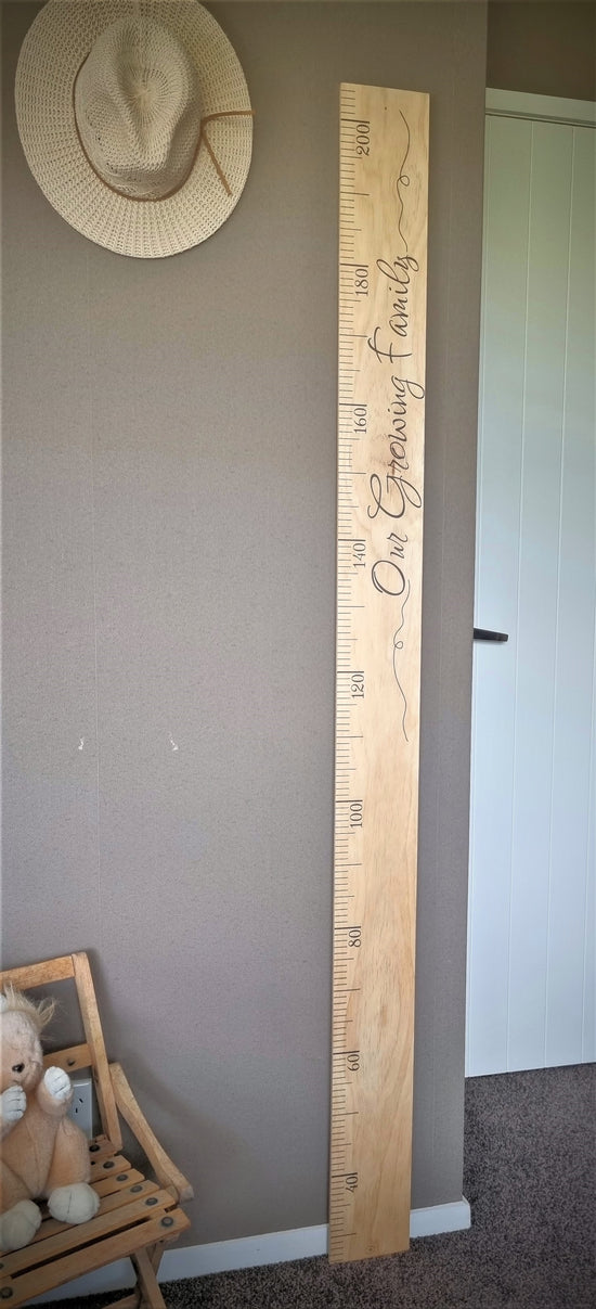 Height Chart, Little Beanstalk, Made in New Zealand, Made from New Zealand Pine, Our Growing Family